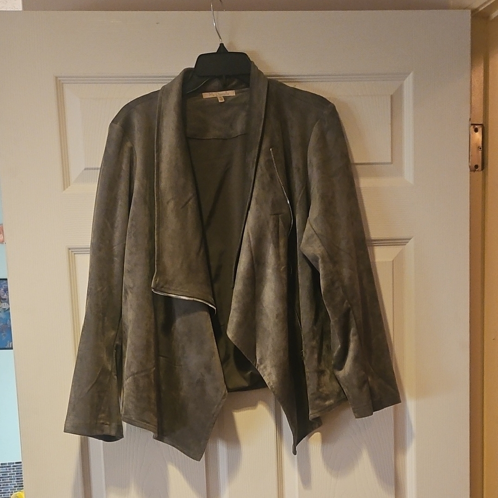 Chic Women's Gray Open-Front Blazer